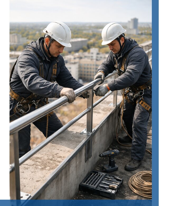 Монтаж перил на высоте в Пензе от 2566 р. | ВЫСОТНИК-Пнз