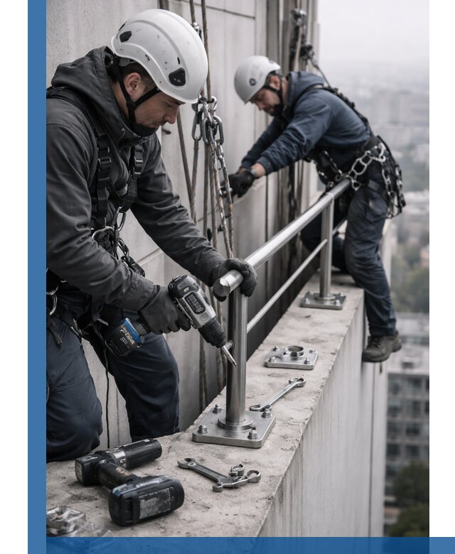 Монтаж перил на высоте в Пензе для жилых и промобъектов