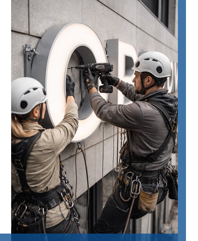 Монтаж световых букв в Пензе от 3080 р. под ключ ВЫСОТНИК-Пнз