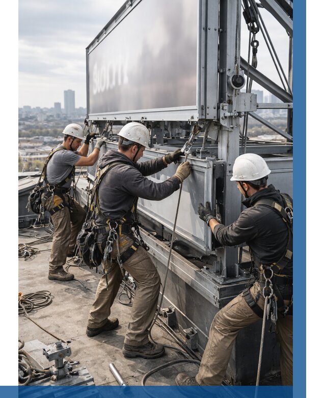 Монтаж крышной рекламной конструкции в Пензе от 61590 р.|ВЫСОТНИК-Пнз