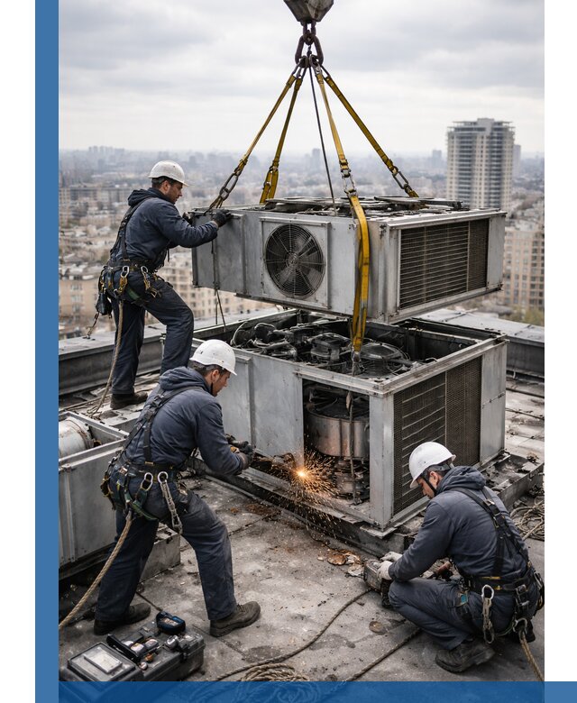 Демонтаж крышной установки в Пензе любой сложности