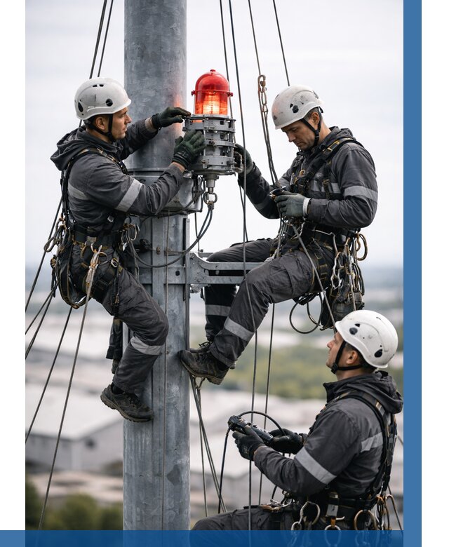 Монтаж заградительных огней в Пензе от 8725 р. | ВЫСОТНИК-Пнз