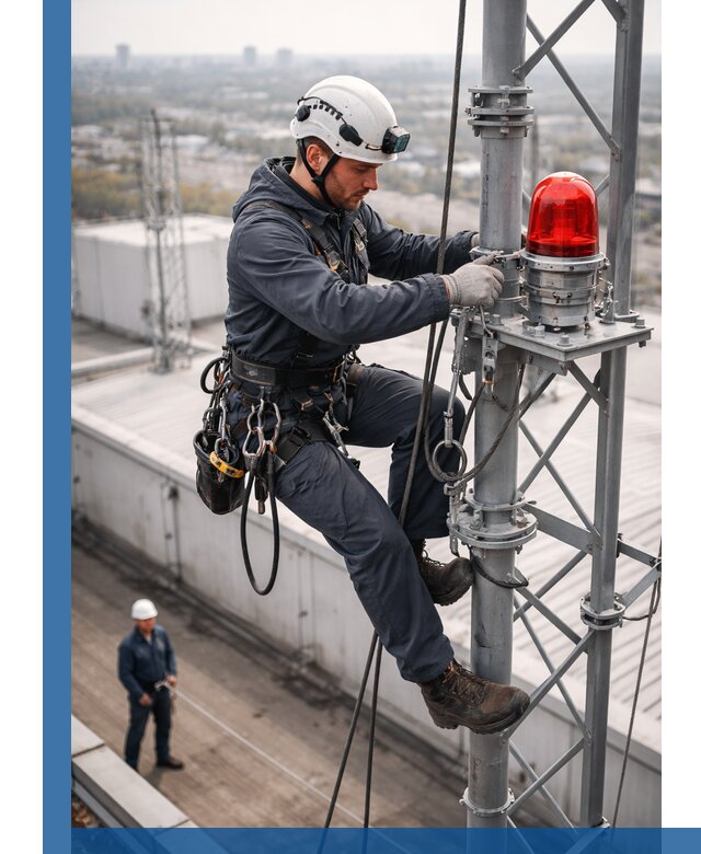 Монтаж заградительных огней и обслуживание объектов в Пензе
