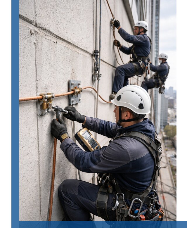 Монтаж системы заземления здания и молниезащиты в Пензе