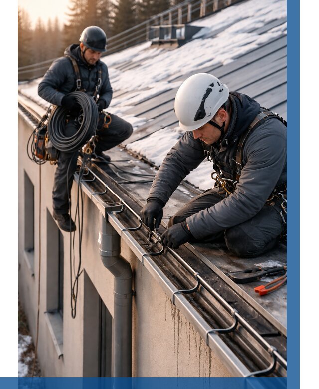 Монтаж греющего кабеля на кровле в Пензе от 462 р. | ВЫСОТНИК-Пнз
