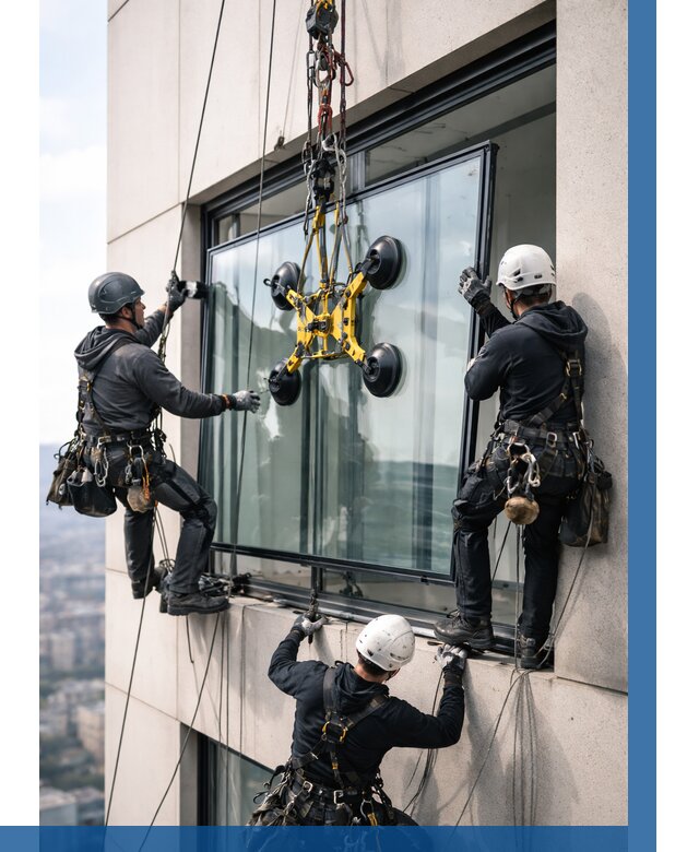 Монтаж стеклопакетов на высоте в Пензе от 3285 р. | ВЫСОТНИК-Пнз