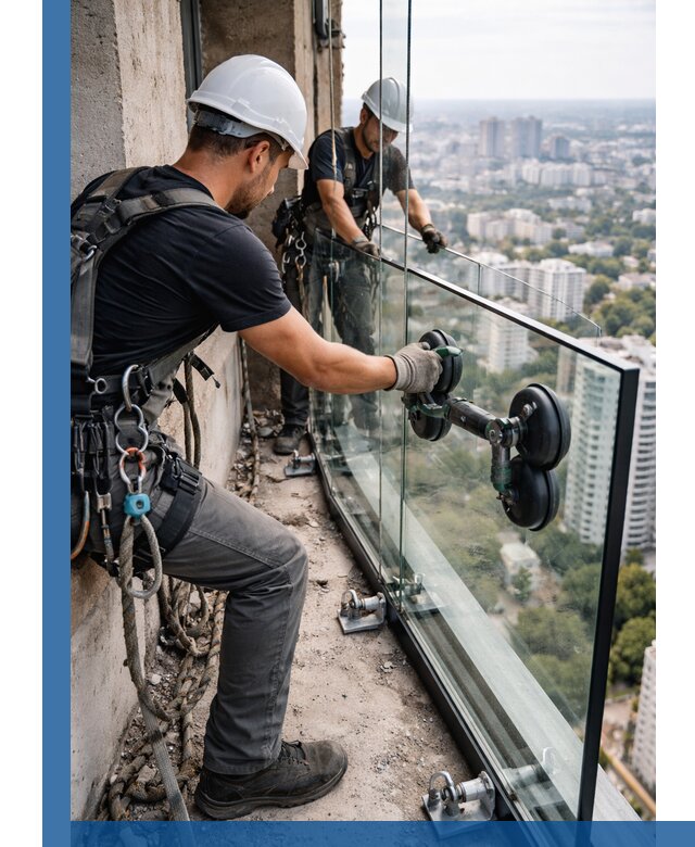 Монтаж стеклянных ограждений под ключ с гарантией в Пензе
