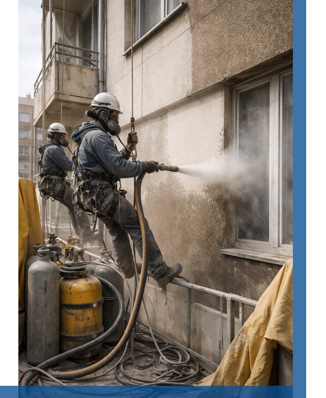 Пескоструйная очистка фасада в Пензе от 667 р. | ВЫСОТНИК-Пнз