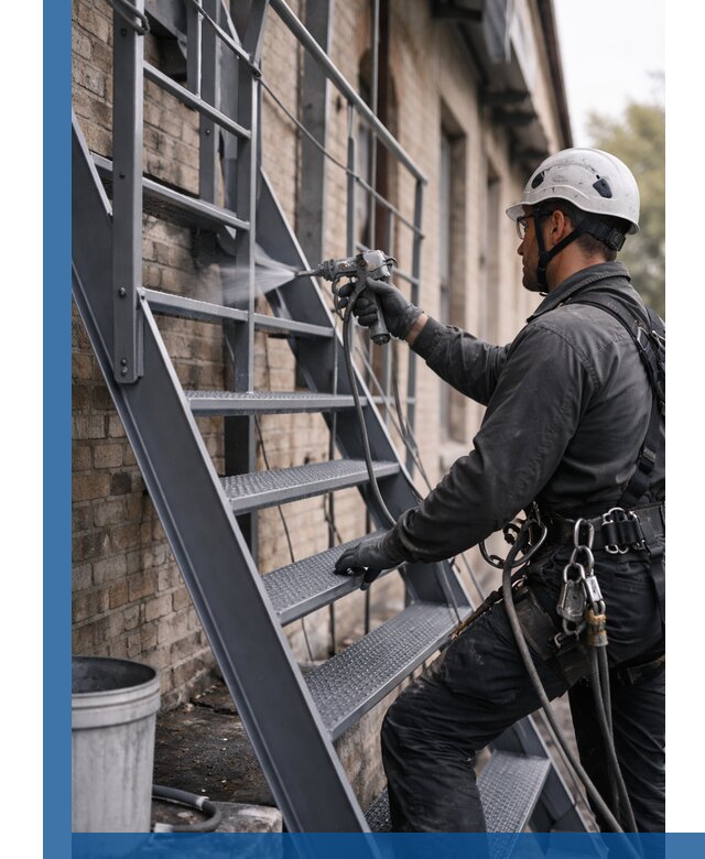 Покраска и антикоррозионная защита пожарных лестниц в Пензе