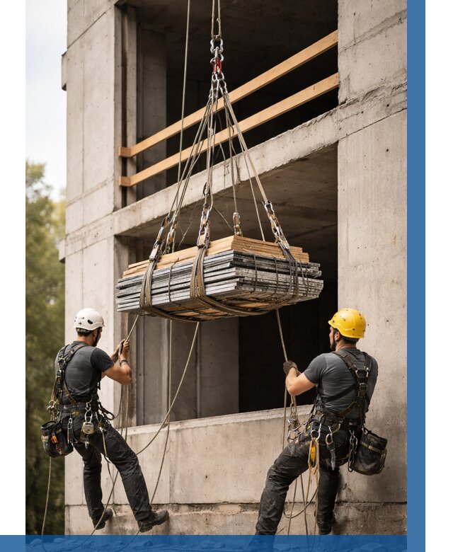 Подъем материала на этаж веревками в Пензе от 1540 р. | ВЫСОТНИК-Пнз