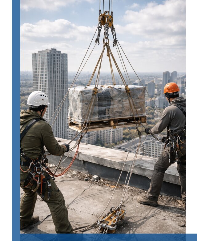 Подъем и монтаж крупногабаритных грузов на крышу в Пензе