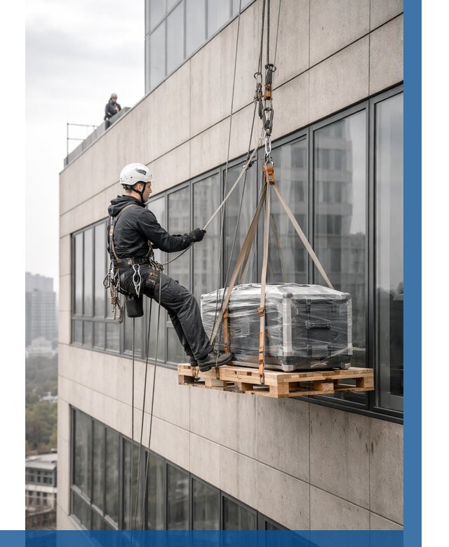 Спуск груза по фасаду в Пензе от 3593 р. | ВЫСОТНИК-Пнз