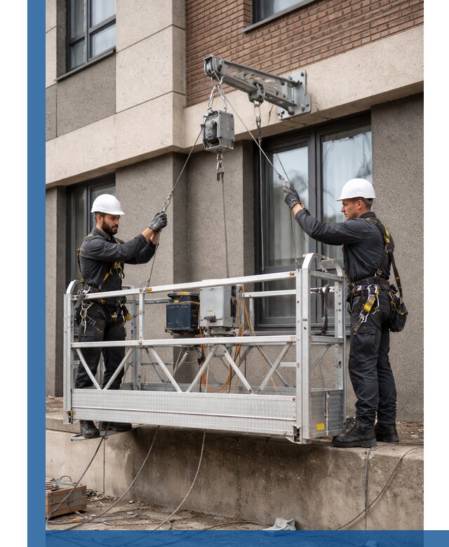 Монтаж и подъем фасадной люльки в Пензе с гарантией безопасности