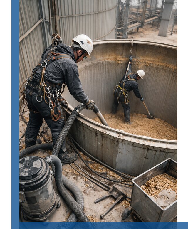 Профессиональная чистка зерновых бункеров в Пензе с выездом