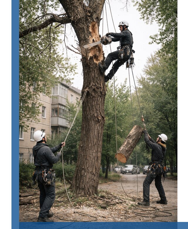 Срочное удаление аварийных деревьев в Пензе с гарантией безопасности