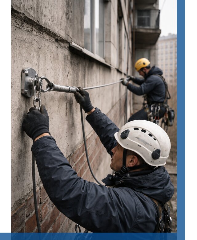 Монтаж анкерных линий в Пензе от 3080 р. | ВЫСОТНИК-Пнз