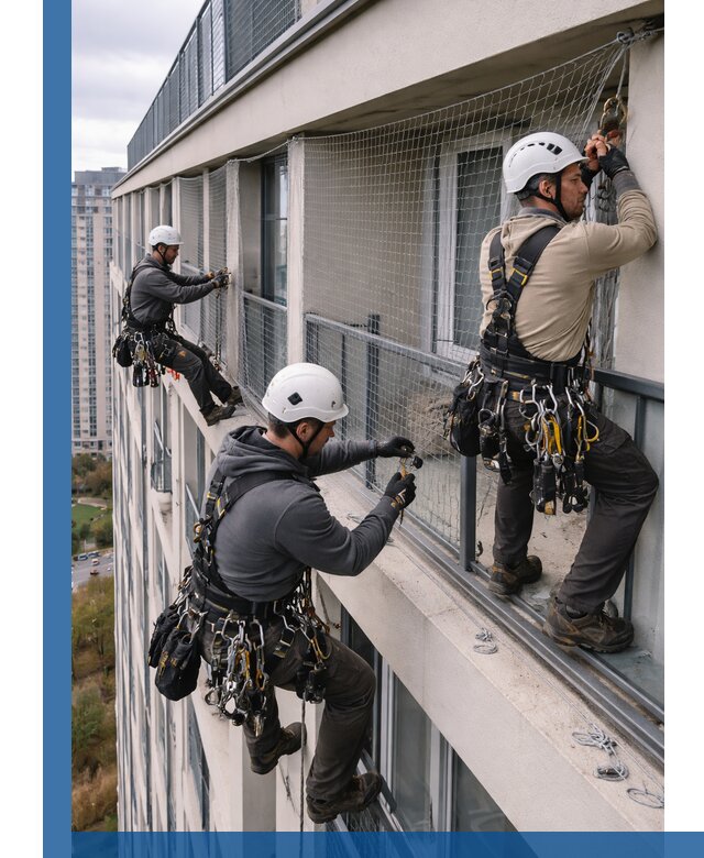 Профессиональный монтаж защитной сетки от птиц в Пензе